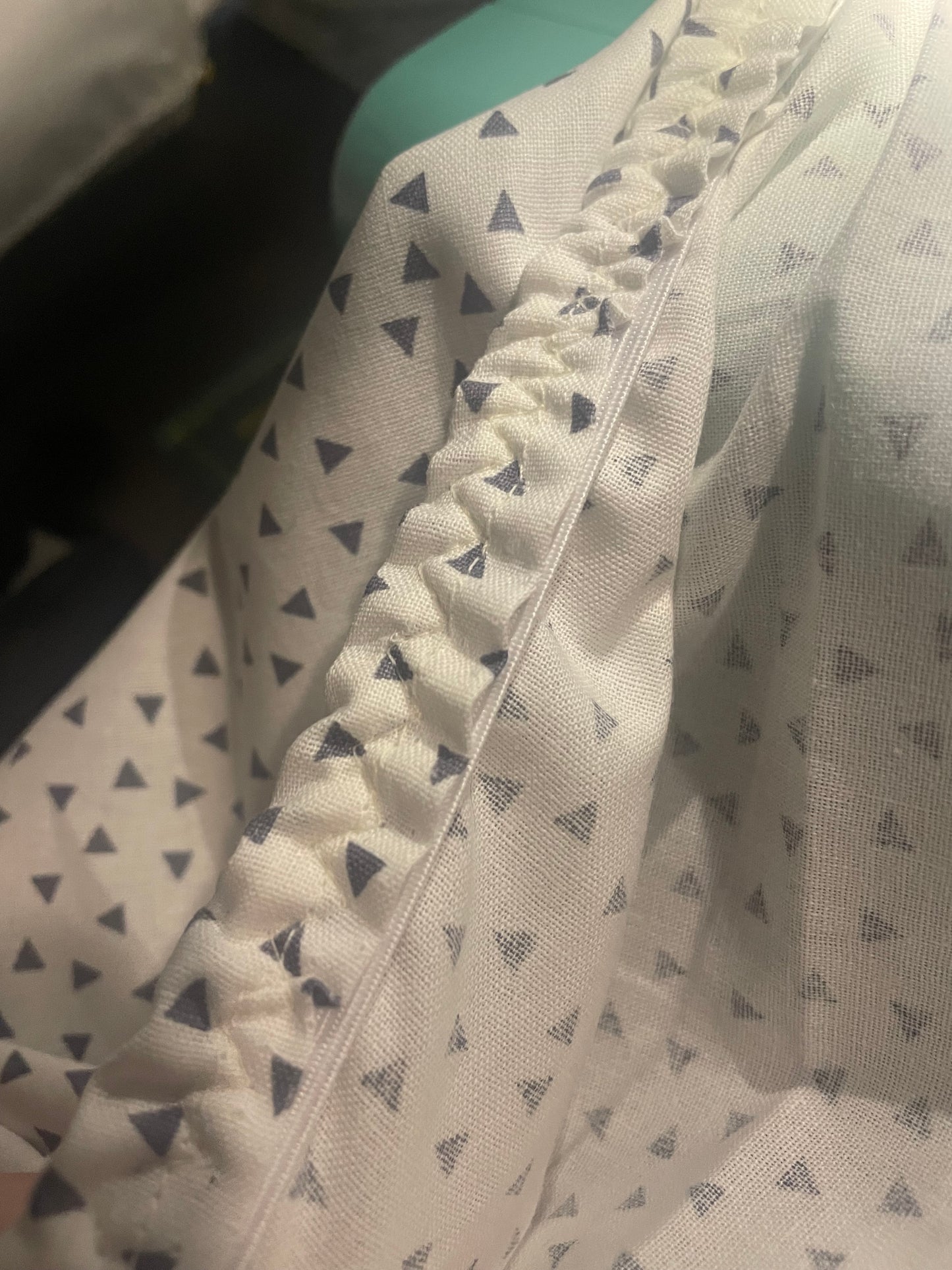 White with Gray Triangles toddler/crib sheets