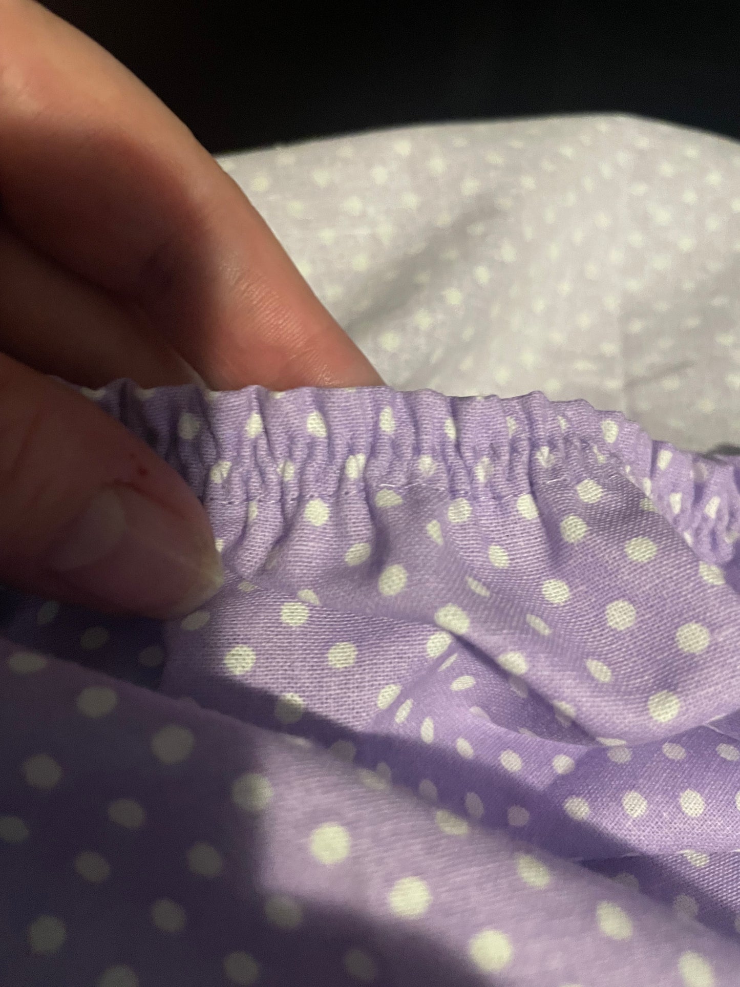 Purple polka dot toddler/crib sheets