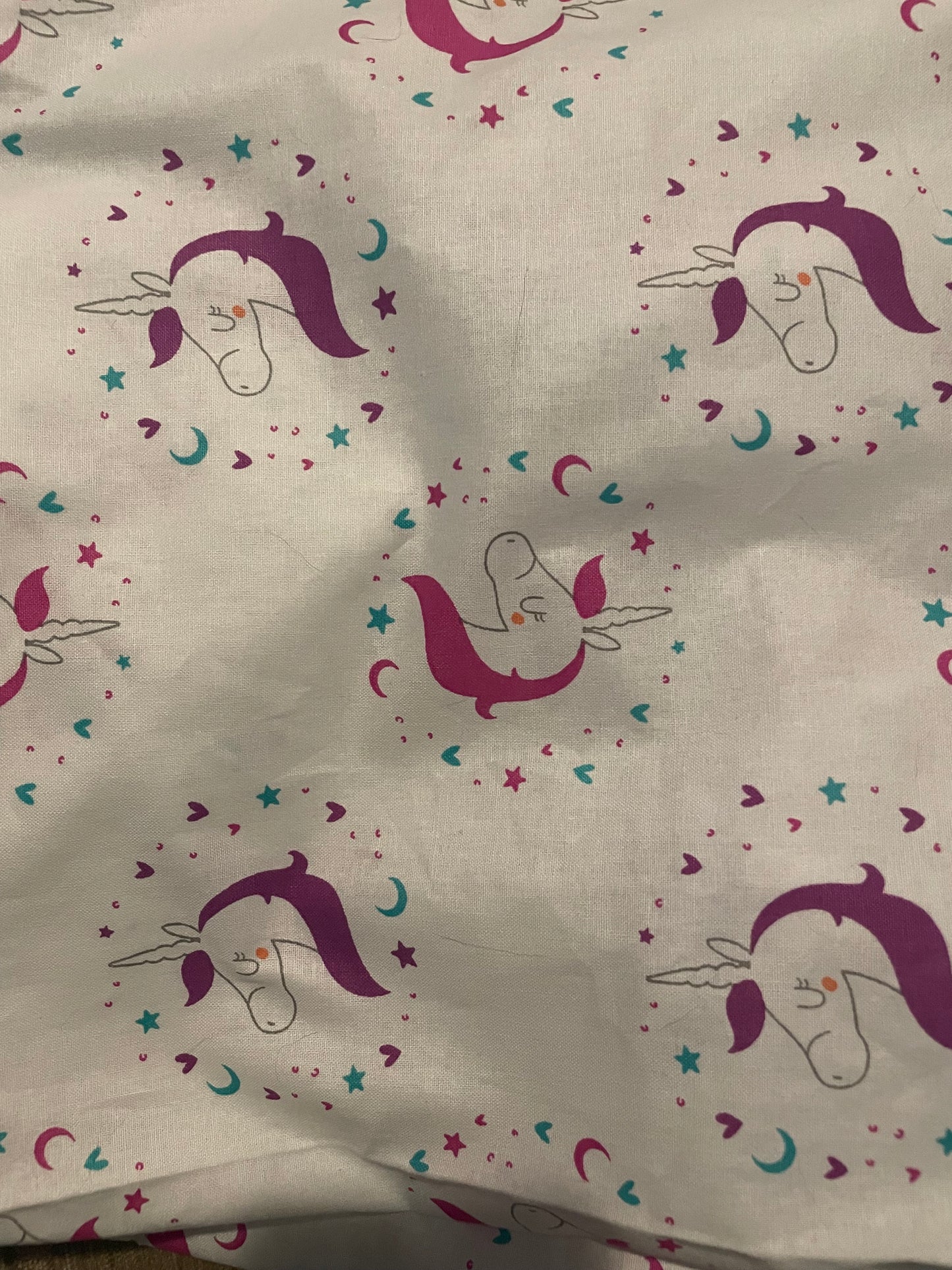 Unicorn/white toddler/crib sheets