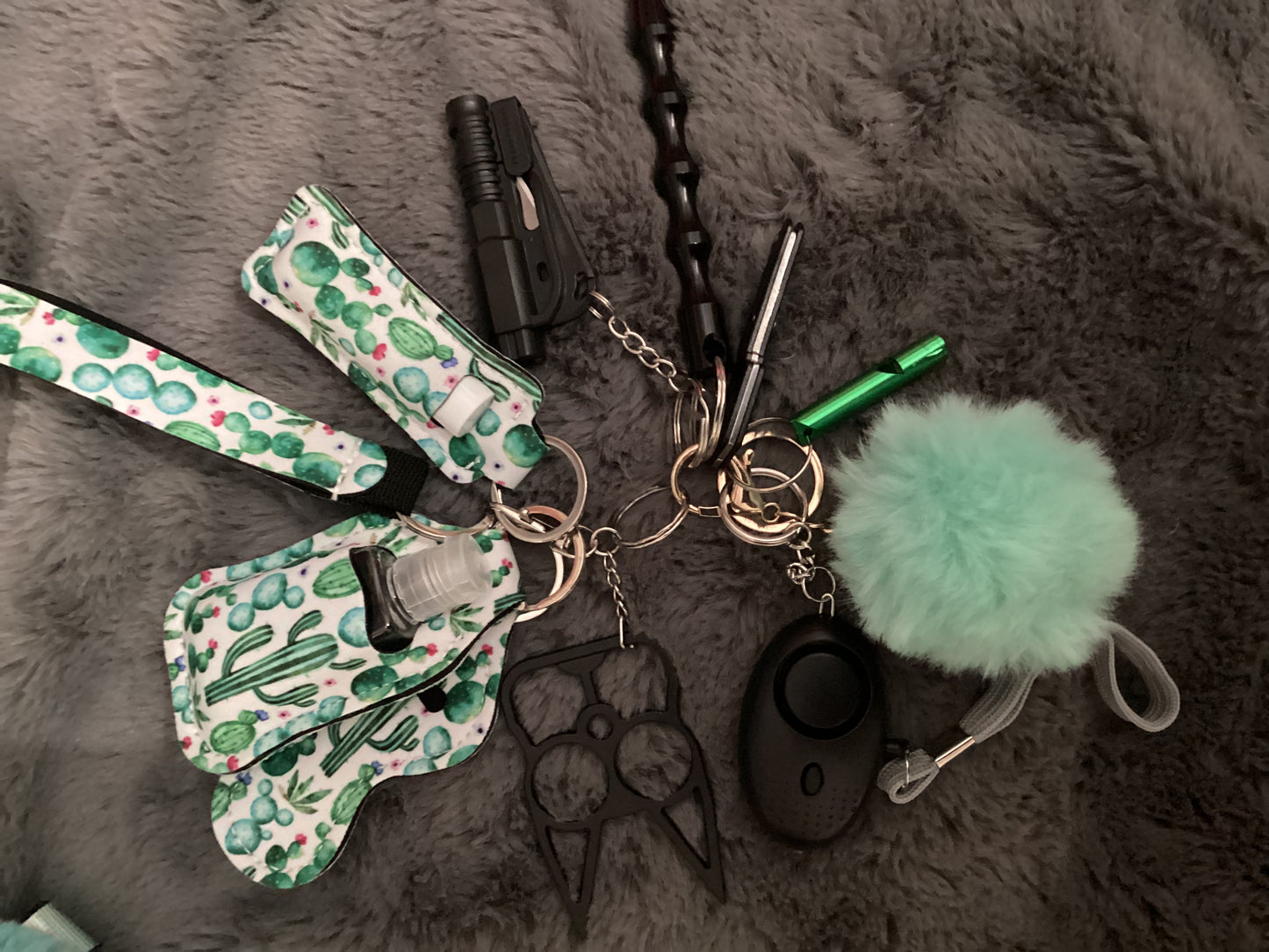 Self defense Keychain Green Cacti