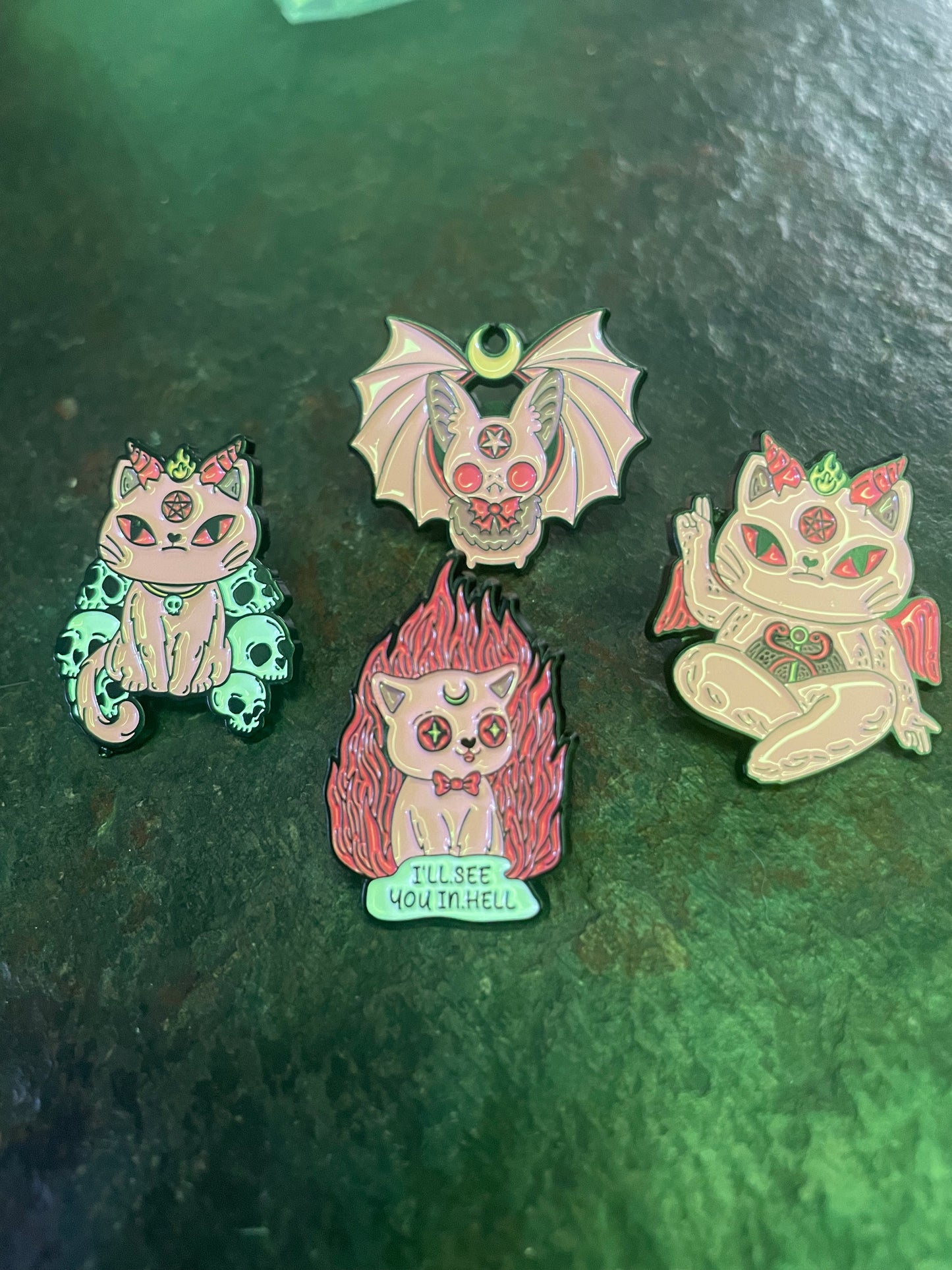 Limited Edition Evil Kitty pin set